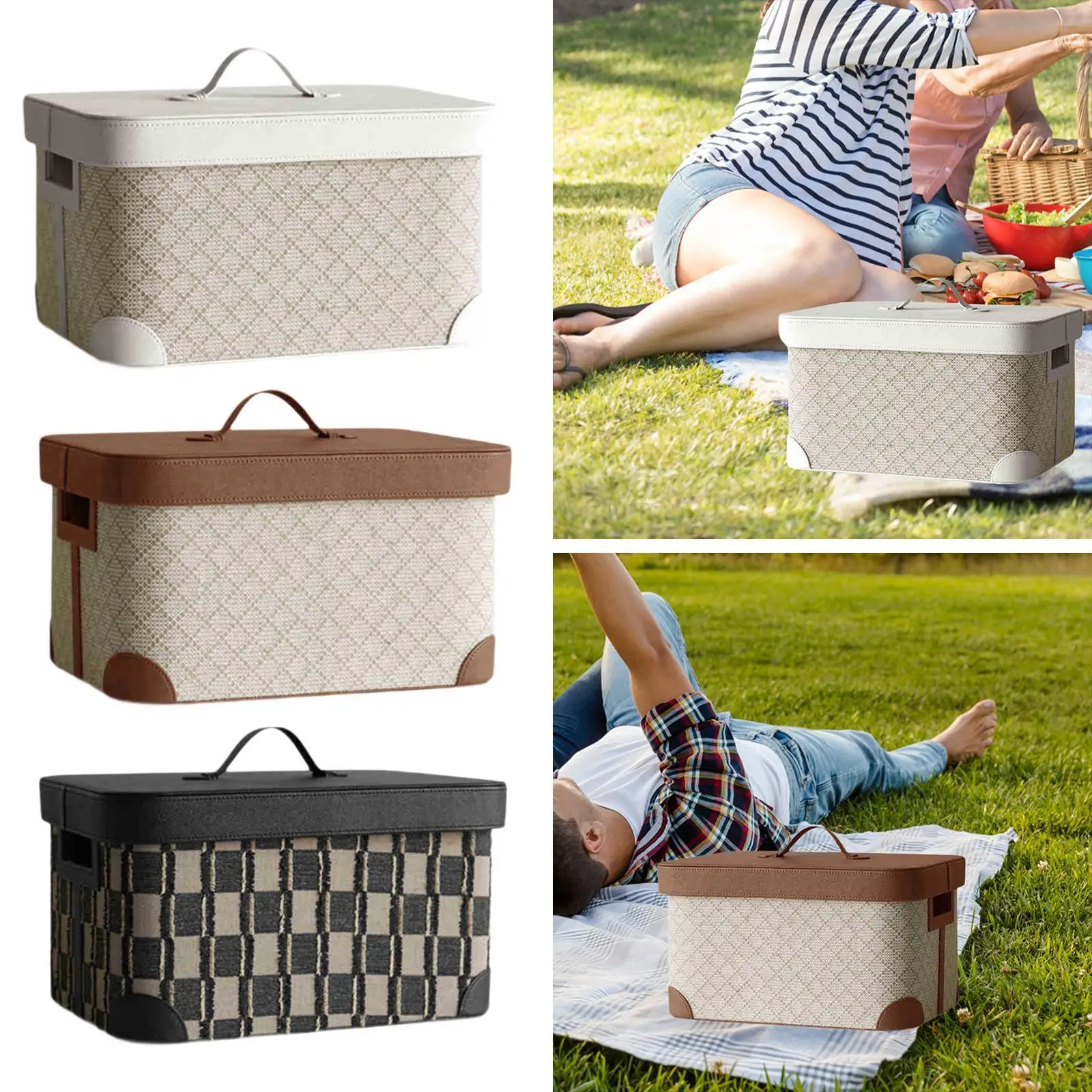 

Laundry Basket with Lid Washable Desktop Storage Box for Home Office Bedroom
