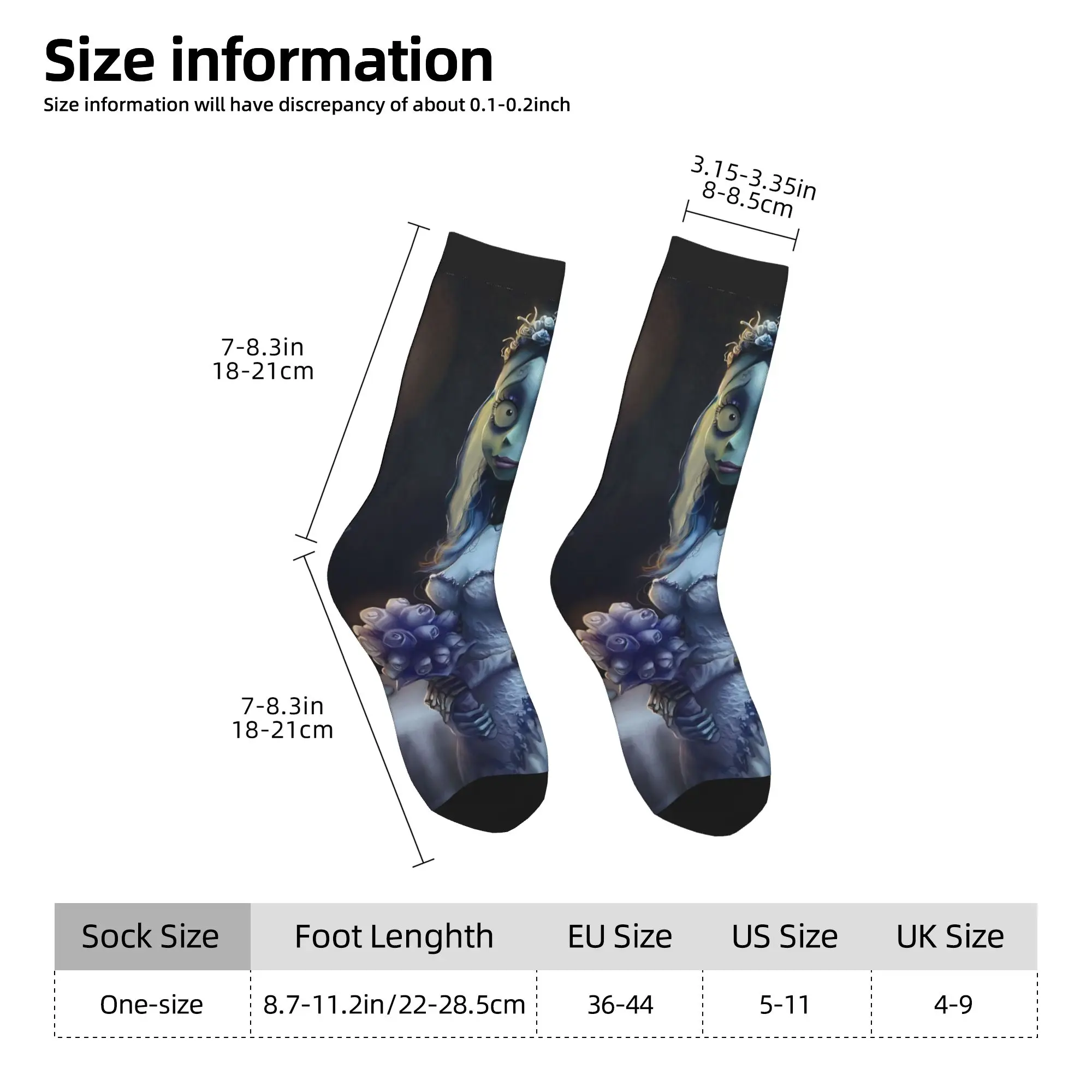 Kaus Kaki Emily Pengantin Mayat Retro Musim Dingin untuk Pria dan Wanita, Kaus Kaki Basket yang Bernapas