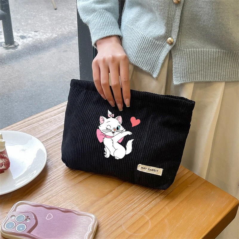 Bolsa de cosméticos Kawaii de Disney Marie, nueva bolsa de cosméticos de moda de dibujos animados Ins Popular, bolsa de artículos de tocador de