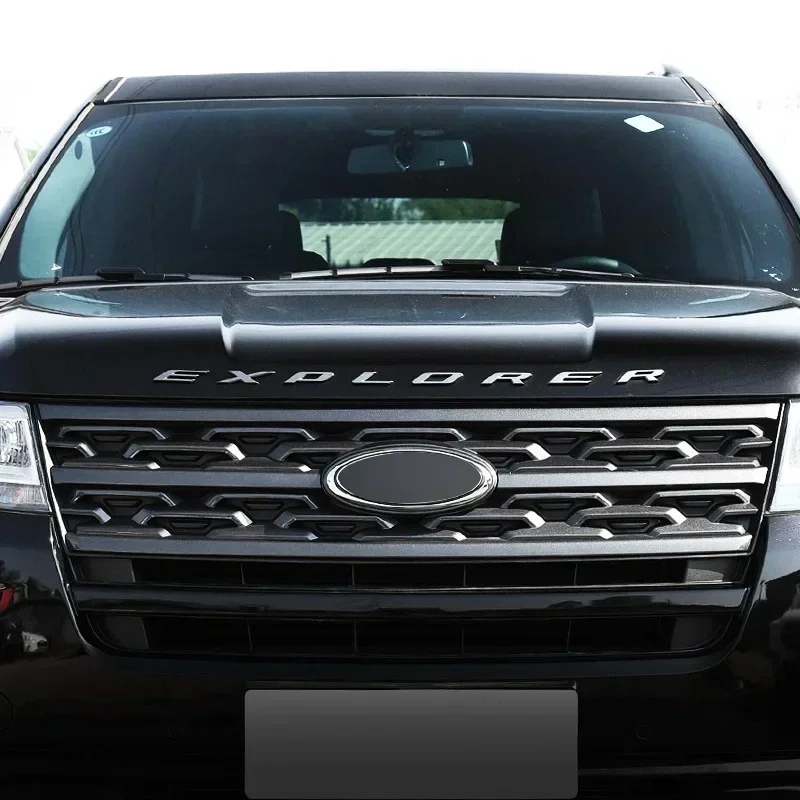 Chrome Black 3D ABS EXPLORER Letters Car Front Hood Bonnet Emblem Badge Sticker Car Styling Accessories