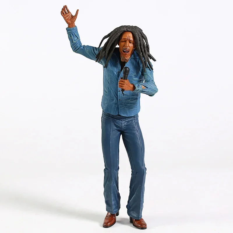 Bob Marley Music Legends Jamaica Singer y micrófono PVC figura de acción juguete de modelos coleccionables 18cm