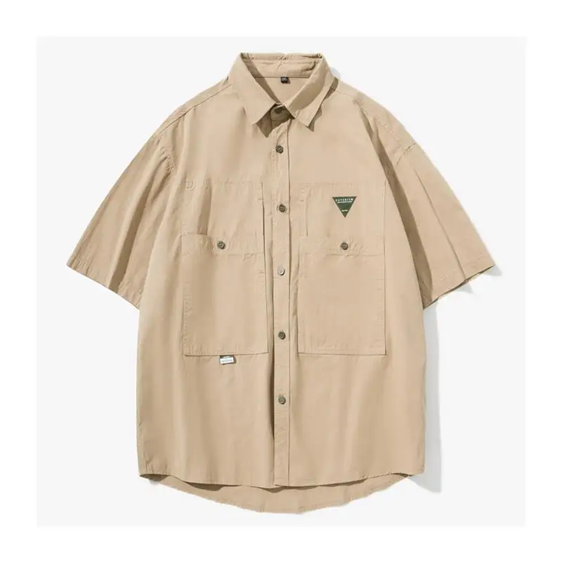 

Retro American Workwear ort Sve irt Men's Summer Thin Outdoor Commuting Clothing Ameika Sle Men's Faion irt