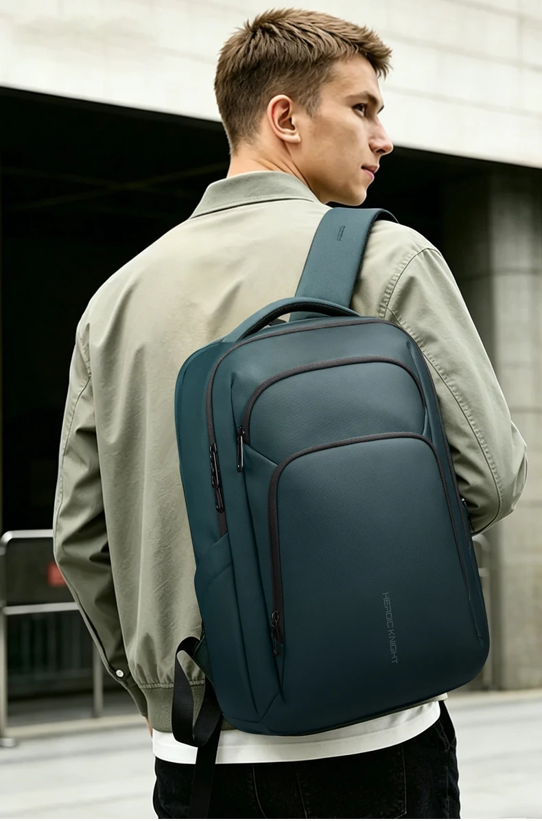 Heroic Knight Business-Laptop-Rucksack für die Arbeit, wasserdichtes Oxford-Gewebe, große Kapazität mit USB-Ladefunktion, tragbarer Herrenrucksack – Detail 1