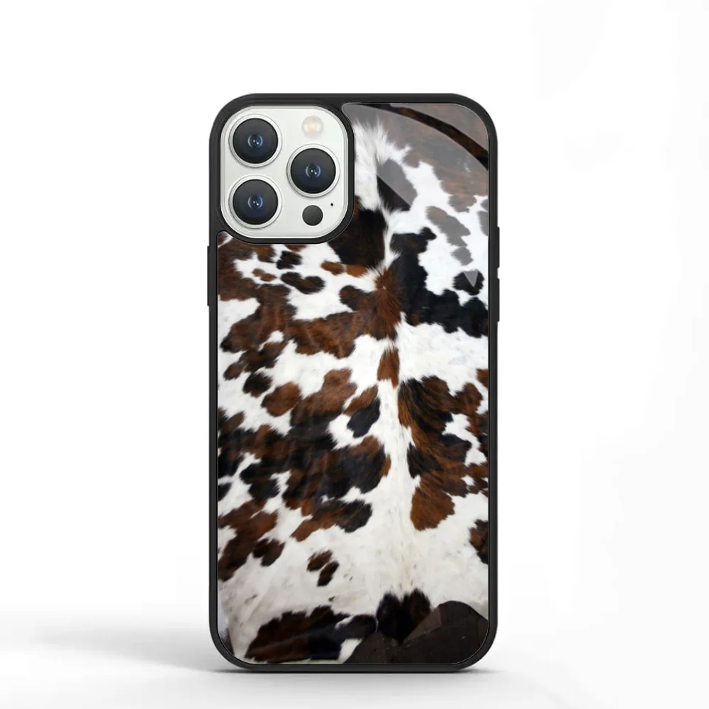 

Коровья кожа, коричневый, черно-белый, с текстурой, магнитный чехол для телефона, чехол для iPhone 17, Air 16, 15, 16e, 14, 13, 12, 11 Pro Max Plus Magsafe Funda