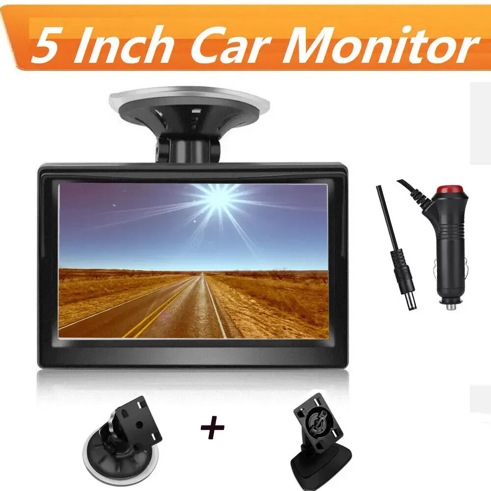 QueenDer TFT LCD HD Color Screen Monitor 5 Inch for Car Rear View Reverse Backup Camera