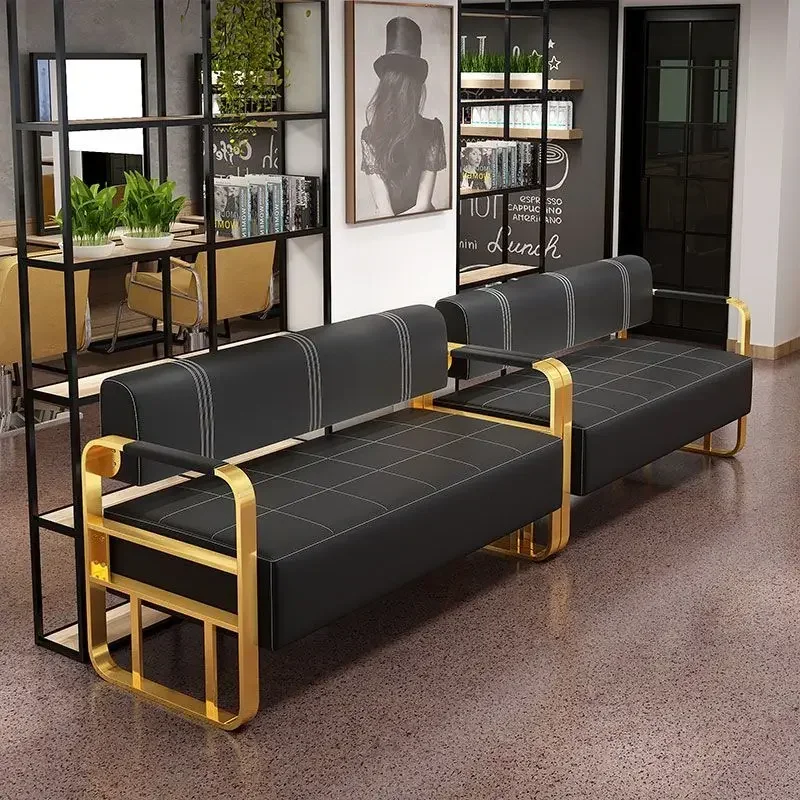 Office reception, light luxury small-sized sofa, hair salon, waiting chair, clothing beauty salon, hair salon, lounge area, sofa