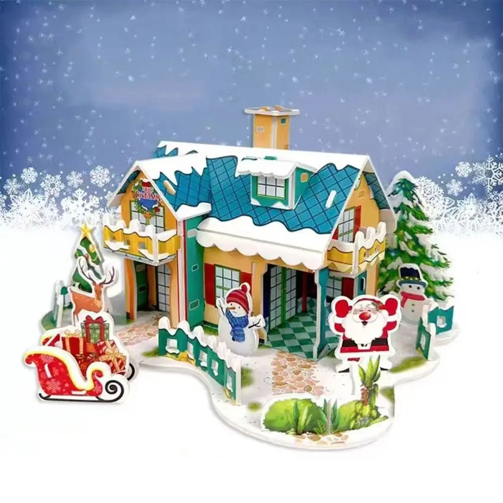 

Creative Manual Assembly Christmas 3D Puzzle Paper Handmade Education Model House Educational DIY Puzzle
