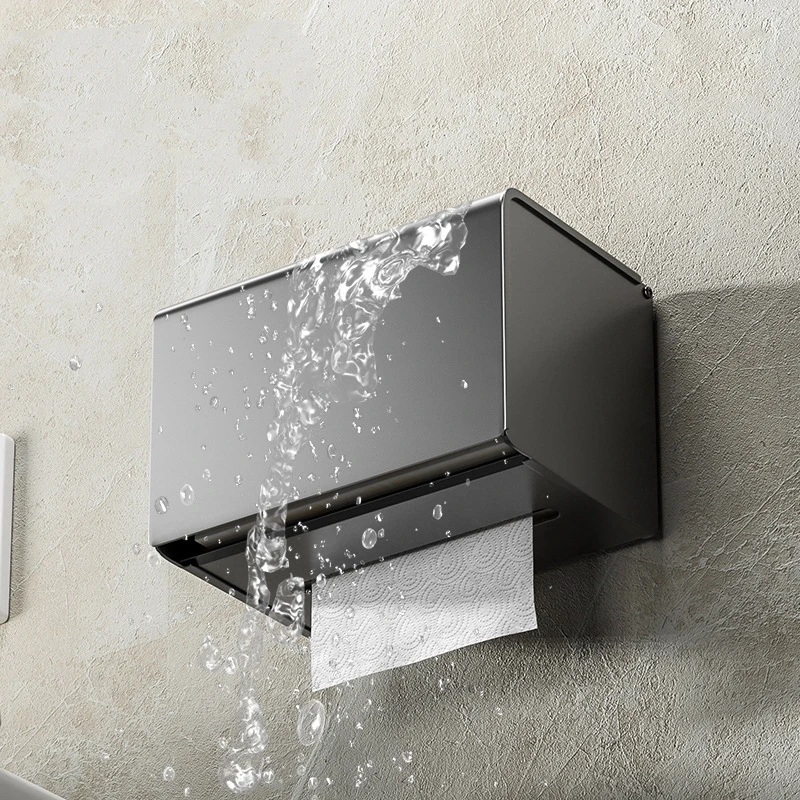 Quadratische Tissue Box Toilette Wasserdichte Papier Roller Toilette Hand Papier Box Punch-freies Bad Papier Halter