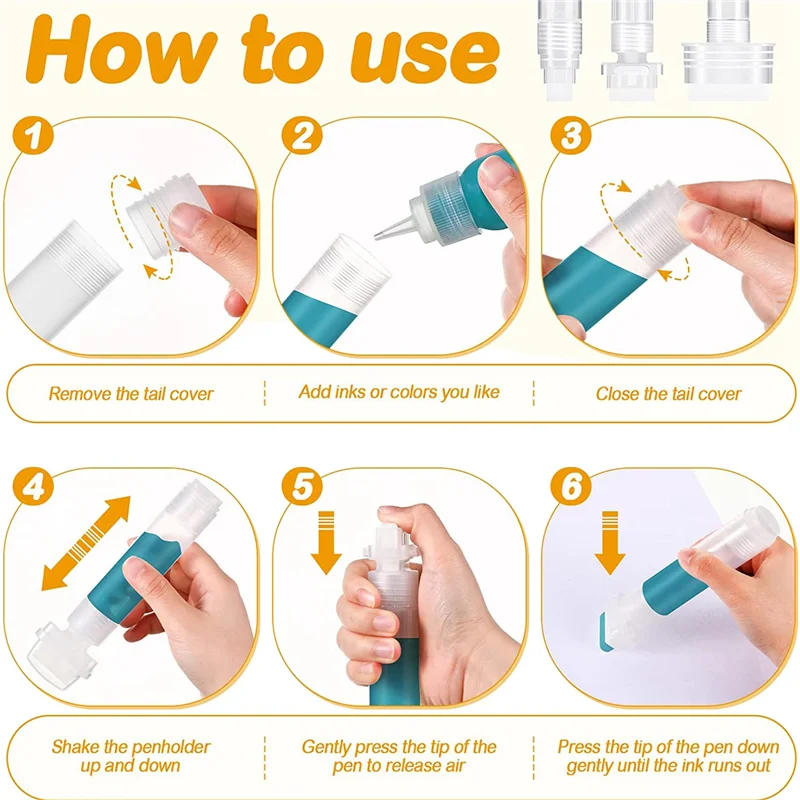 Gfc-5 Pack Graffiti Markers Refillable Paint Markers Touch Up Paint Pen for with 5 Replacement Tips (50 mm, 30 mm, 15 mm)