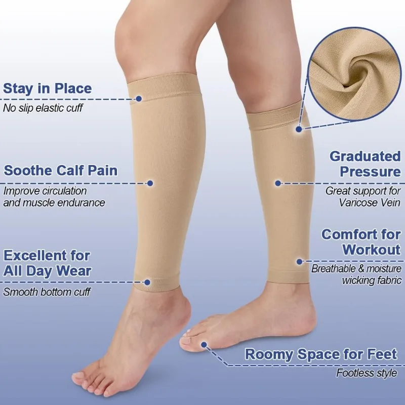 Relieve Muscle Fatigue Calf Sock Treating Varicose Veins Antiwear Lower Leg Socks Lightweight Breathable Slimming Calf Stockings