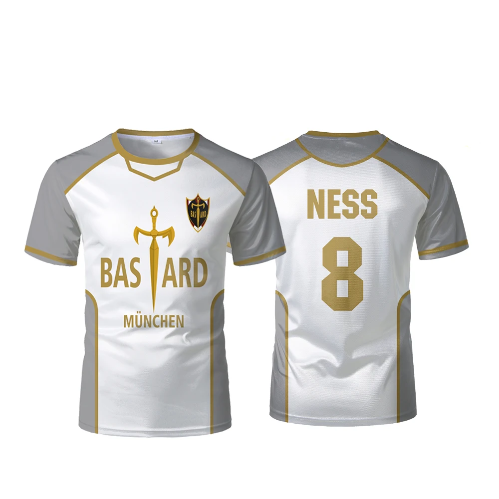 Blue Lock Anime Bastard München Jersey White Maillot Men's Football T-shirt Kaiser Isagi Cosplay Tops Breathable Sports Boy Tees image 5