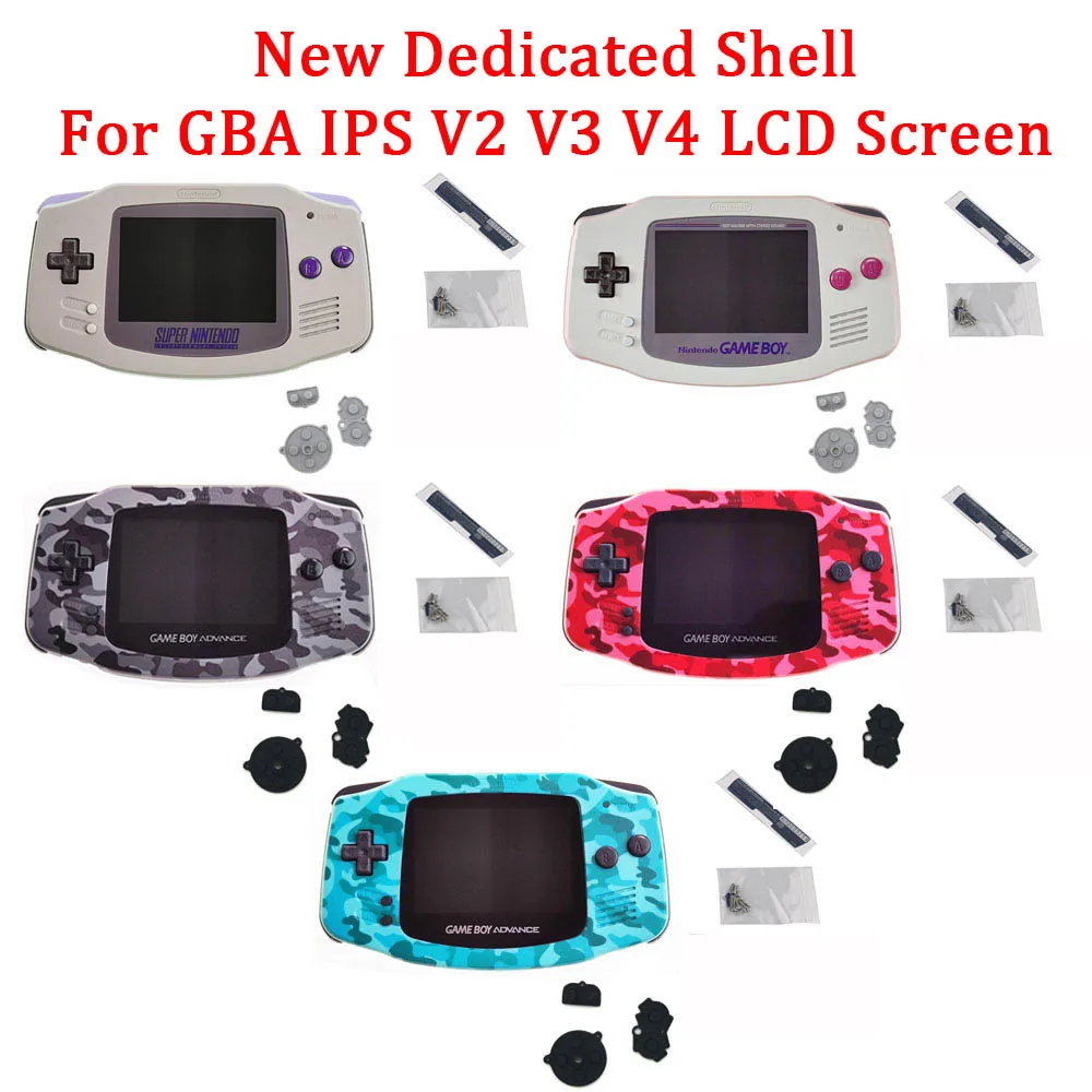 SNES Shell for GBA IPS V2 V3 V4 LCD Screen Pre Cut Original Shell for GAMEBOY ADVANCE Shell Housing with Glass Lens and Buttons