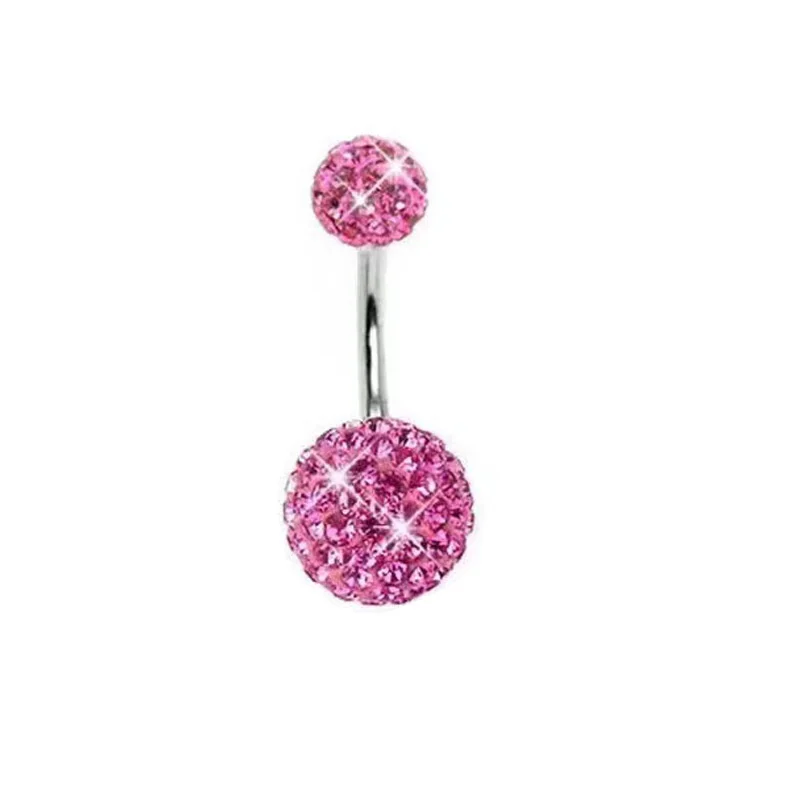 Roestvrijstalen Hartvormige Punctie Sieraden Ingelegd Zirkoon Vlinder Navel Ring Roze Knoop Voor Vrouwen Mode Accessoires