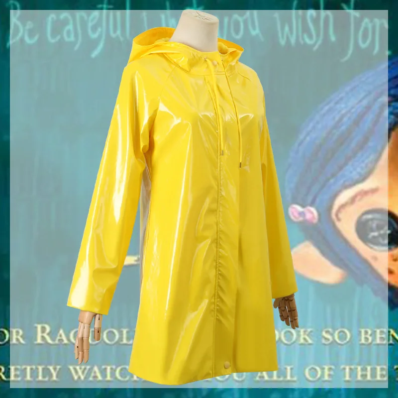 

Caroline Full Yellow Raincoat Halloween Cosplay Costume Women's Clothing