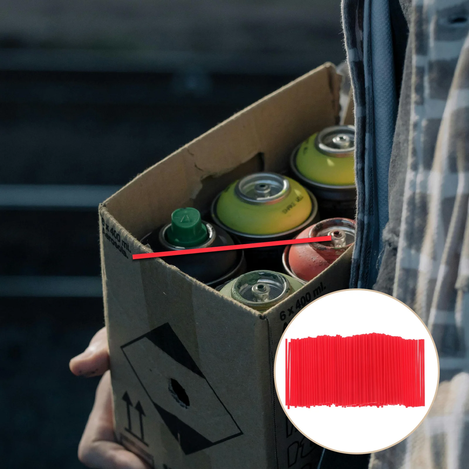 

300Pcs Red Spray Can Straws Replacement Tubes for Automotive Lubricant Cleaner Penetrating Oil Spray Nozzle Extension