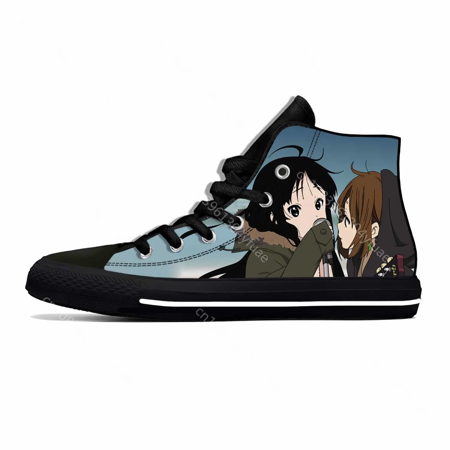 Anime Manga Cartoon K-On Akiyama Mio Hirasawa Yui Casual Shoes High Top Lightweight Board Shoes Breathable Men Women Sneakers