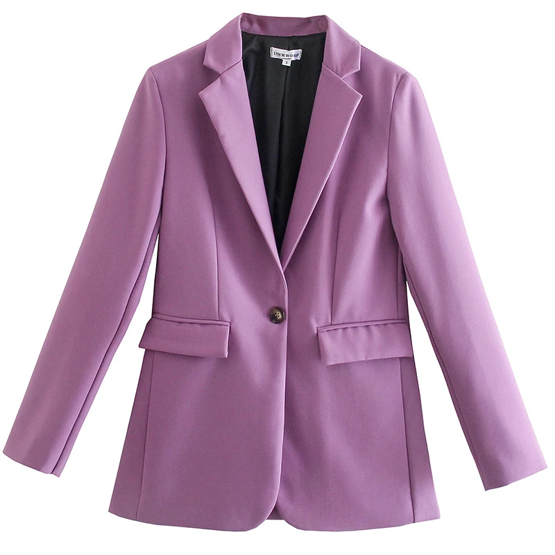 Ardm-Blazer ajustado de manga larga para mujer, chaqueta informal de color caqui con bolsillos y muescas, ropa de oficina, 2022