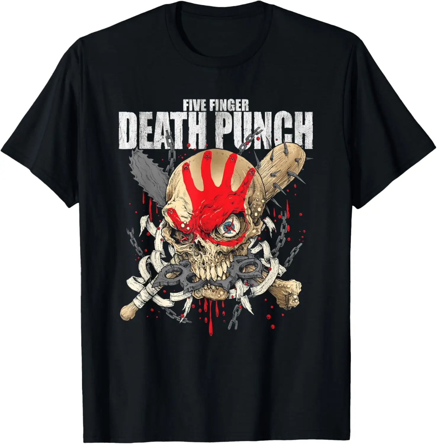 

5FDP - Warhead Skull Front Back Print T-Shirt Motorcycle
