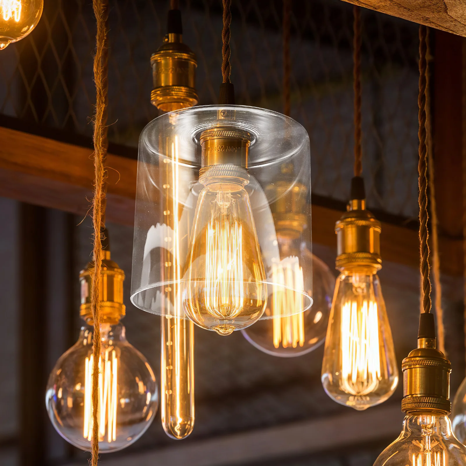 

Clear Glass Shade Replacement Cylinder Transparent Lampshade Open Bottom E27 Pendant Light Fixture 5.89x5.89x5.70in Modern