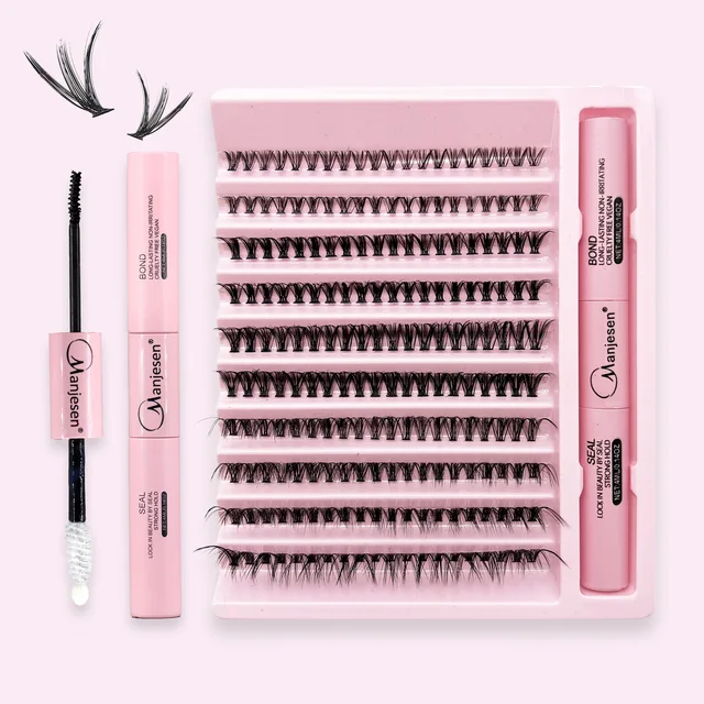 Rzęsy 200 PCS Klasterki Lash Bond i Seal Narzędzia do makijażu DIY Zestaw do przedłużania rzęs do klejenia rzęs Klej Akcesoria