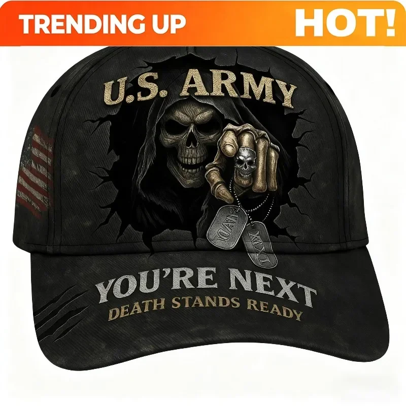 Custom 50 Stars Flag Embellished Cap | 1776-2026 USA 250th Anniversary Patriotic U.S. Army Insignia, One Size Fits All, Daily Ou