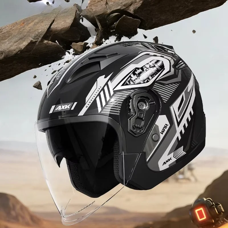 3/4 Open Face Retro Motorcycle - đánh giá và giá Dual Visor Motorcycle Racing Helmet