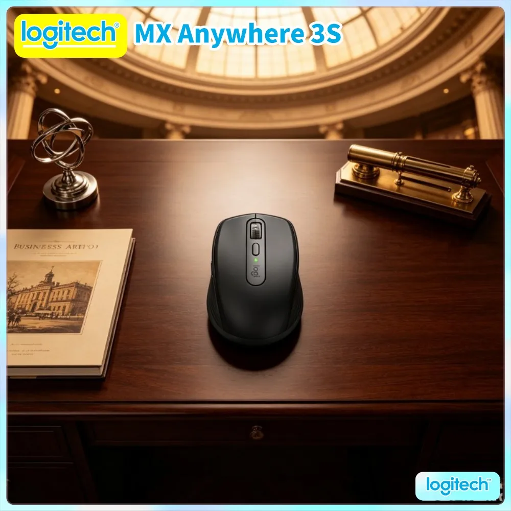 Portable Logitech MX Anywhere 3S Mouse - 8K DPI, Hyper-Scroll, Silent Click, Travel-Friendly For Business Trip