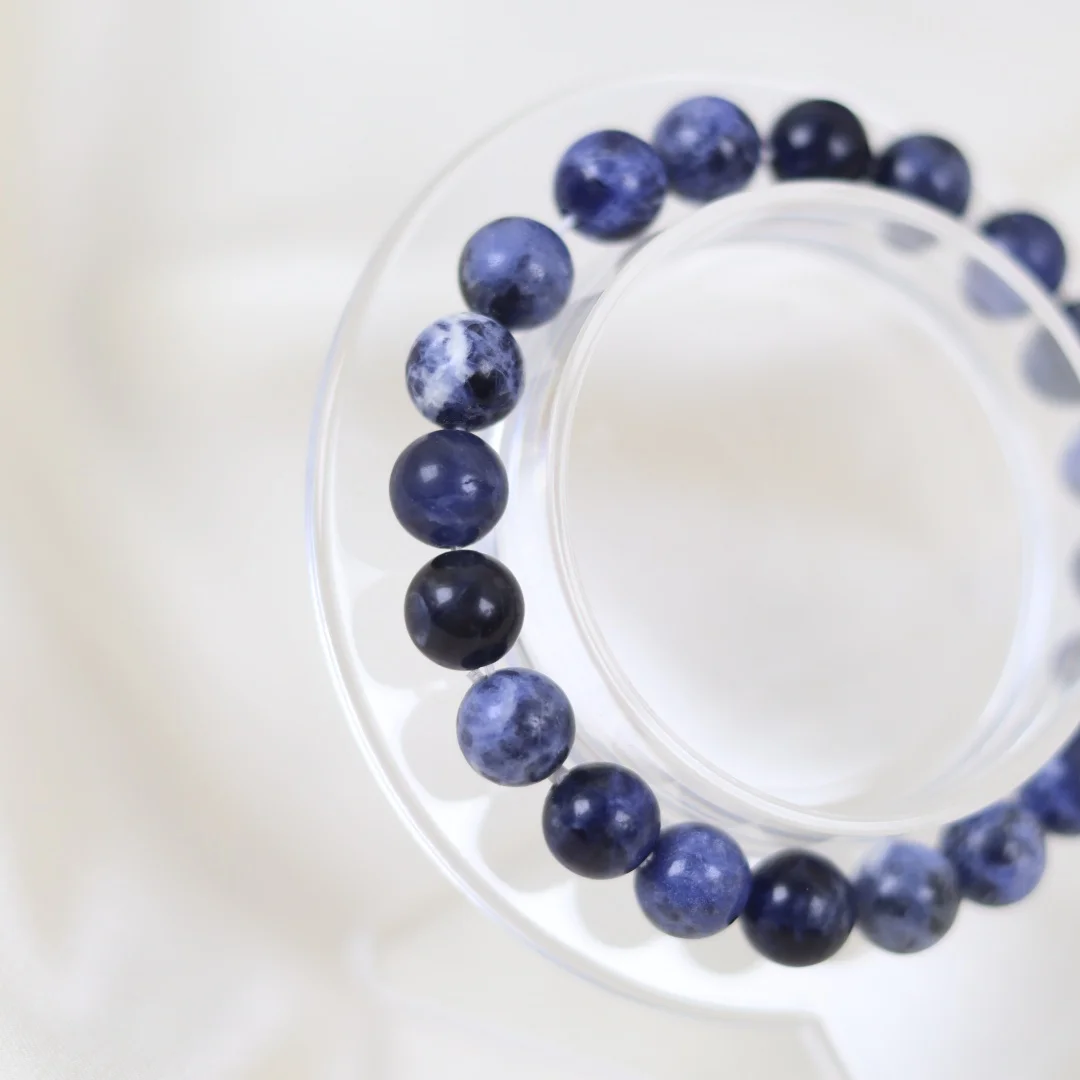 Blue Grained Stone Bracelet Natural Earthy Gemstone Bracelet Inner Balance Natural Bracelet Grounding Energy and Strength