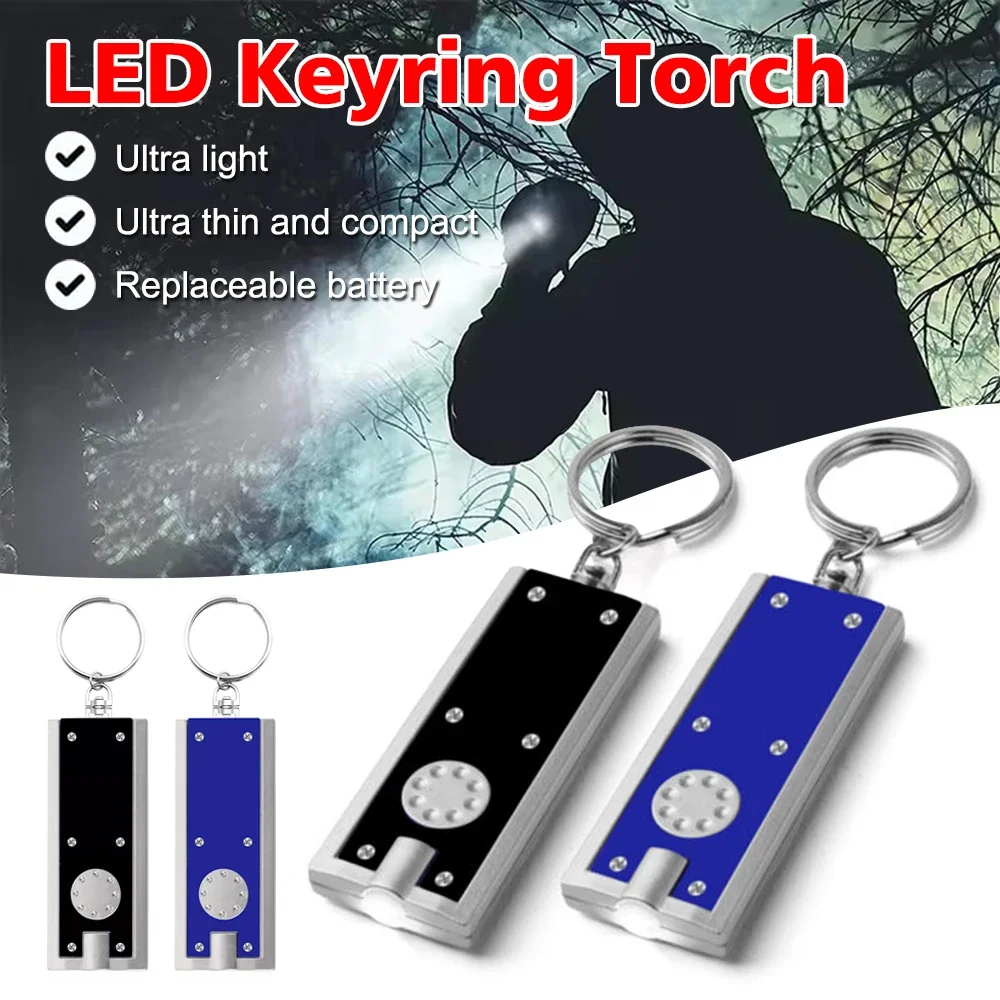 2PCS LED Keyring Torch Ultra Light Portable Replaceable Battery Super Long Standby LED Keyring Torch