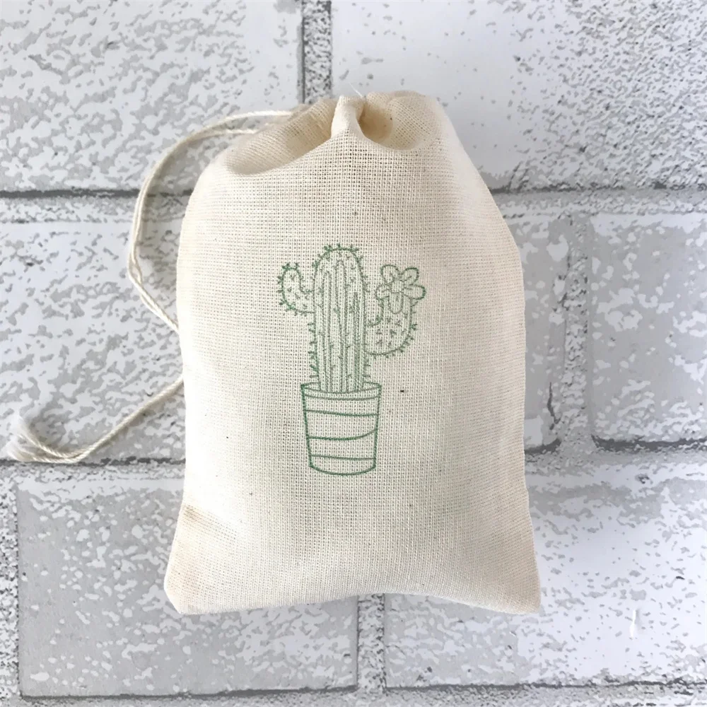 

20pcs Cactus Favor Bags Bachelorette Party Bags Wedding Welcome Baby Shower Candy Goodie Gift Bag Birthday Muslin Gift Bags