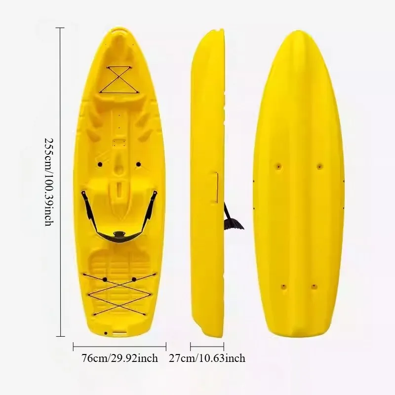 

2.5m Yellow Single-person Kayak—stable, Durable, and Sturdy; One-piece Construction Makes It Simple, Easy, and Beginner-friendly