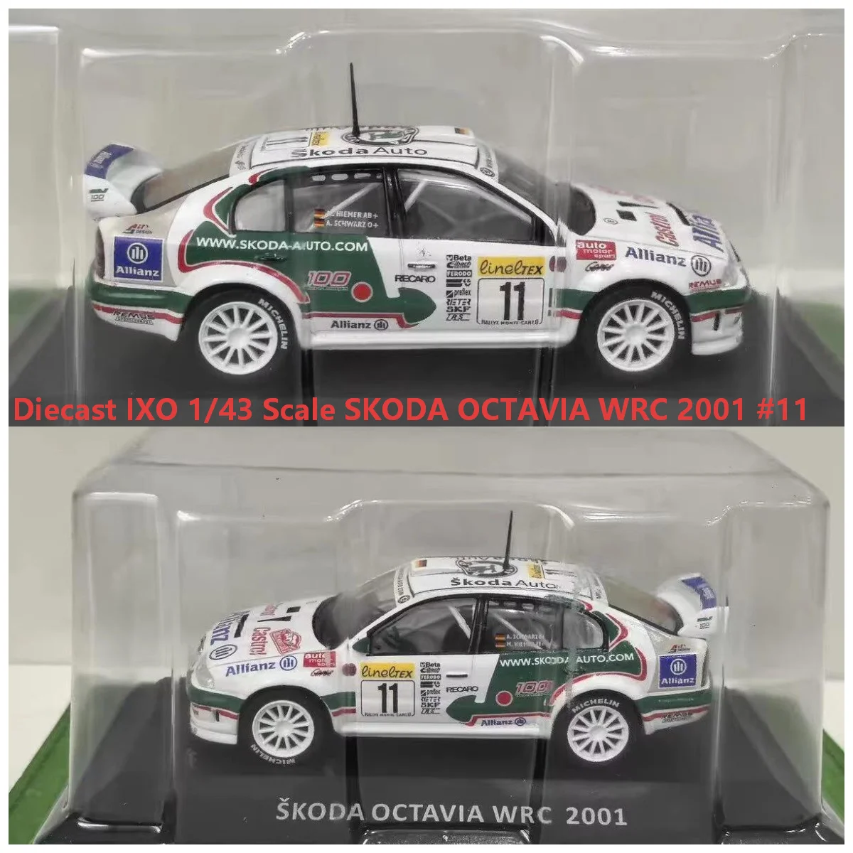 The front cover is dirty Tail cover water sticker defect Diecast IXO 1/43 Scale SKODA OCTAVIA WRC 2001 #11 Alloy Car Model