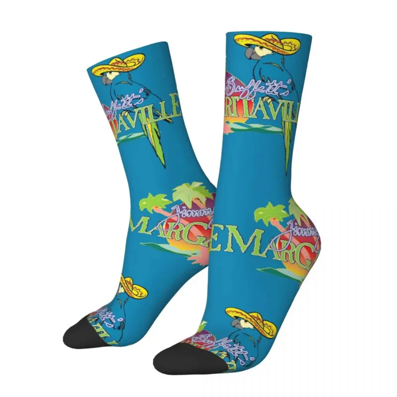 

Y2K Crazy Design Jimmy Buffett Basketball Margaritaville Polyester Crew Socks For Unisex