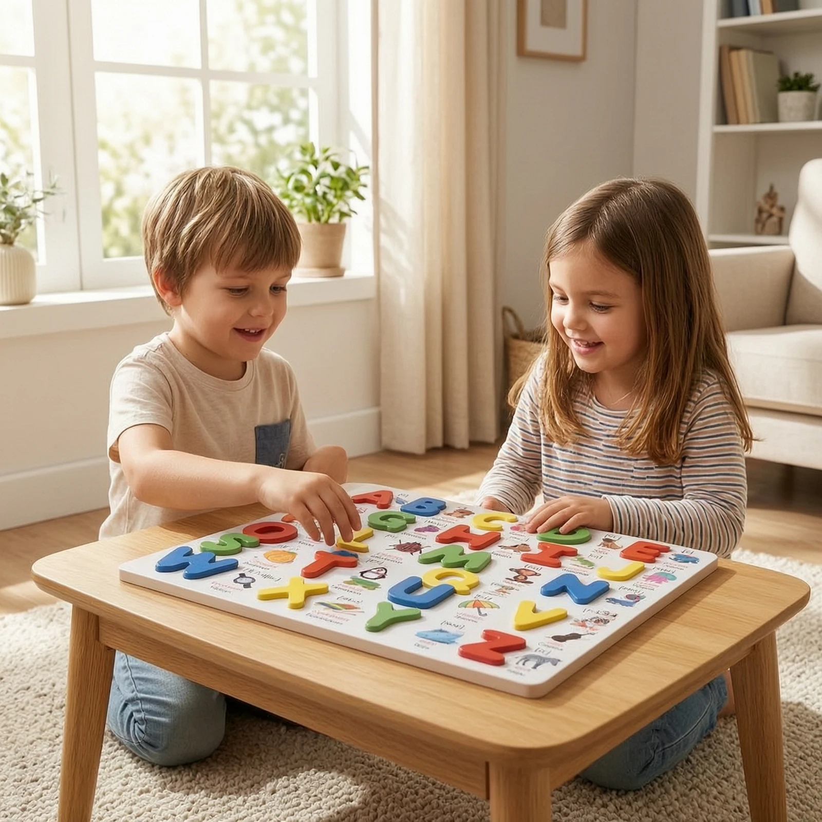 木製アルファベットパズル-文字ブロック付き-就学前児童向け文字ブロックマッチングゲーム-触覚玩具-感覚玩具-就学前児童、教室用