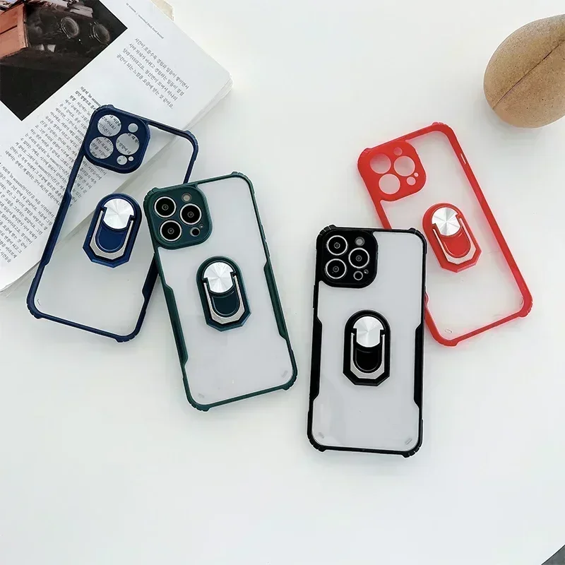 جراب هاتف محمول لموتورولا موتو g55 5g ، درع أكريليك بأربعة زوايا ، ضد الصدمات ، حماية لعدسة الكاميرا ، مع دعم