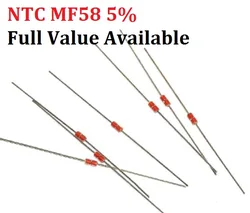 20pcs NTC MF58 5% 1K 2K 5K 10K 20K 50K 200K 100K 500K 1M Thermal Resistor 3950 B 1/2/3/5/10/K Ohm R Thermistor Sensor Free Ship