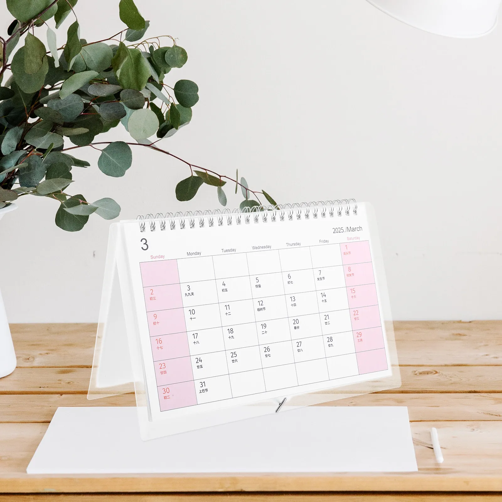 

2025 Standing Desk Calendar Flip Style Monthly Tabletop Planner Clean Layout Desktop Calendar for Business Office Home