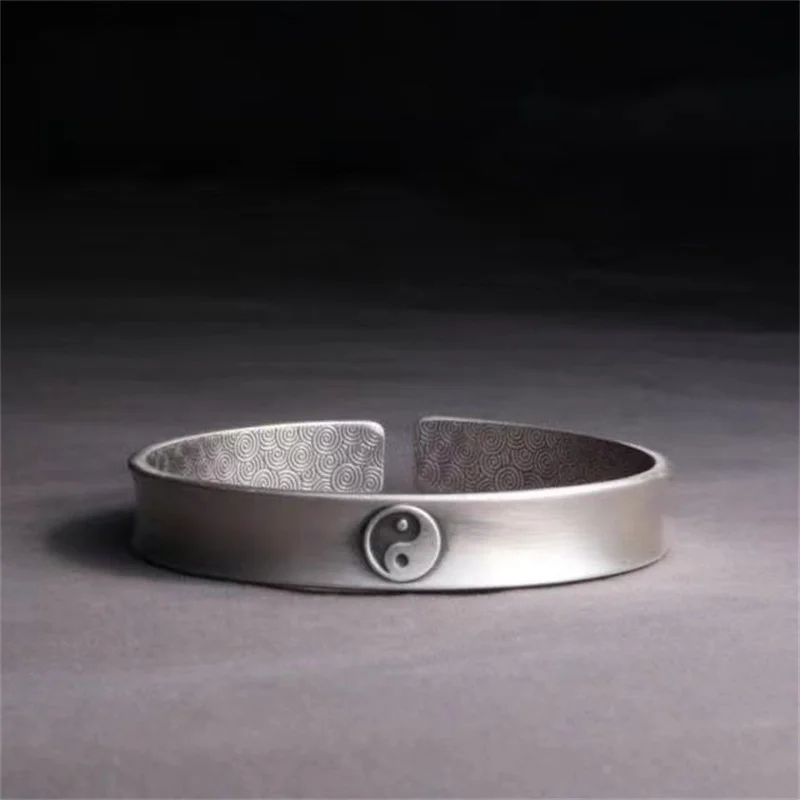 Retro Bangle Male Hand Accessories Ethnic Eight Trigrams Clouds Design Retro Opening Auspicious Cloud Bangle Men Jewelry
