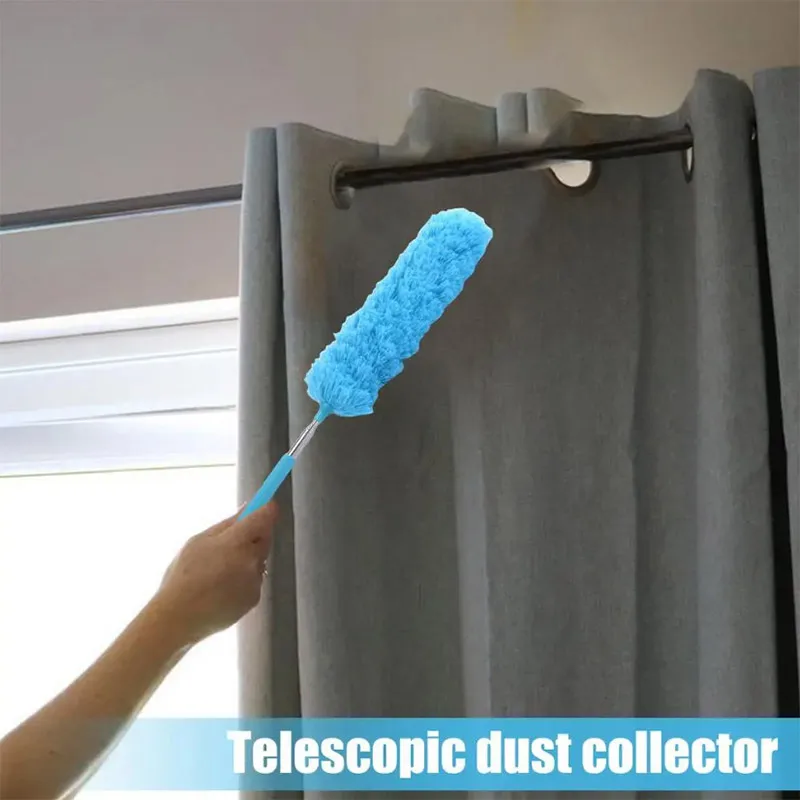 Retractable Duster Stainless Steel Long Handle Dusting Brush Sweeping Dust Home Use Washable Clean Houseware Tools