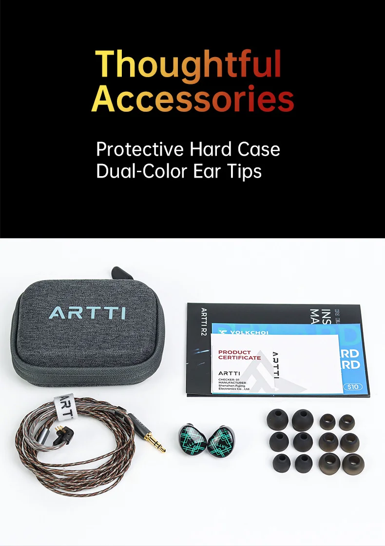 ARTTI T10&R1&R2 In-Ear-HiFi-Kopfhörer, kabelgebundene IEMs, Monitore, 14,2 mm Planar-Treiber, strukturierter Bass, 0,78 mm 2-Pin- und 3,5 mm/4,4 mm-Anschluss – Detail 15
