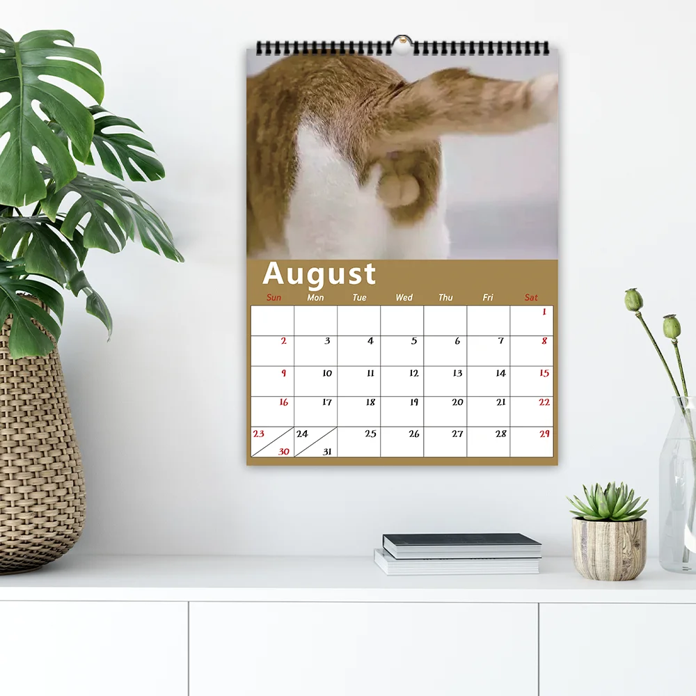 قطعة واحدة من تقويم الحائط المضحك على شكل قطة - موضوع القطط الأليفة، 12 تصميمًا مختلفًا، مناسب كهدية لأعياد الميلاد وعيد الميلاد ورأس السنة الجديدة #6