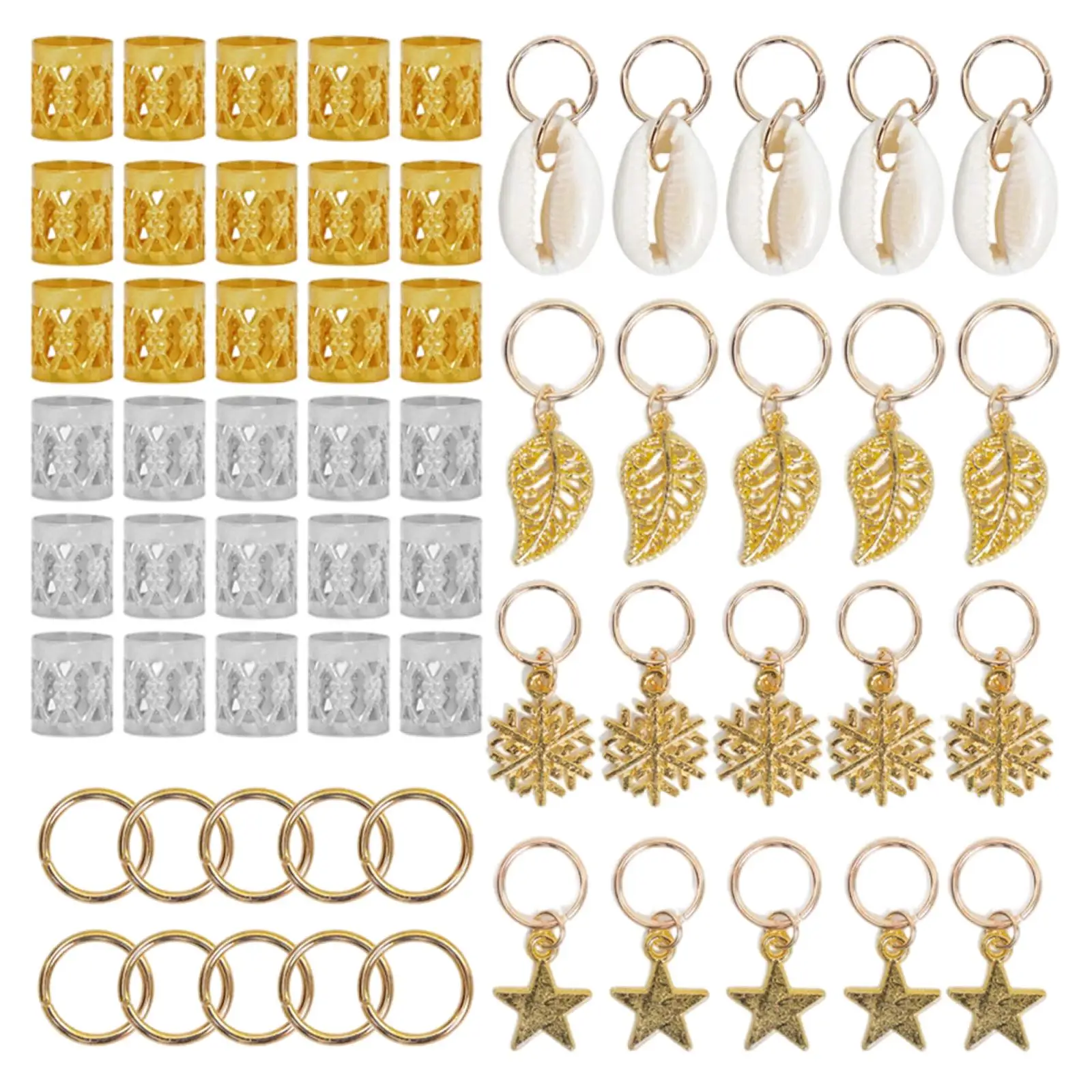 80 قطعة من خرز تجديل الشعر مجوهرات الشعر المعدنية لضفائر النساء #2