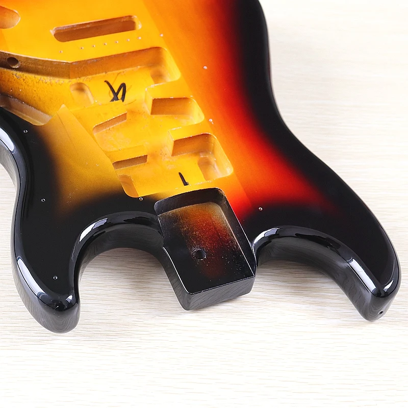 Guitar Body Student DIY Instrument Parts Sunset-Colored Guitar Body Electric Guitar Body DIY Modification Semi-Finished Kit