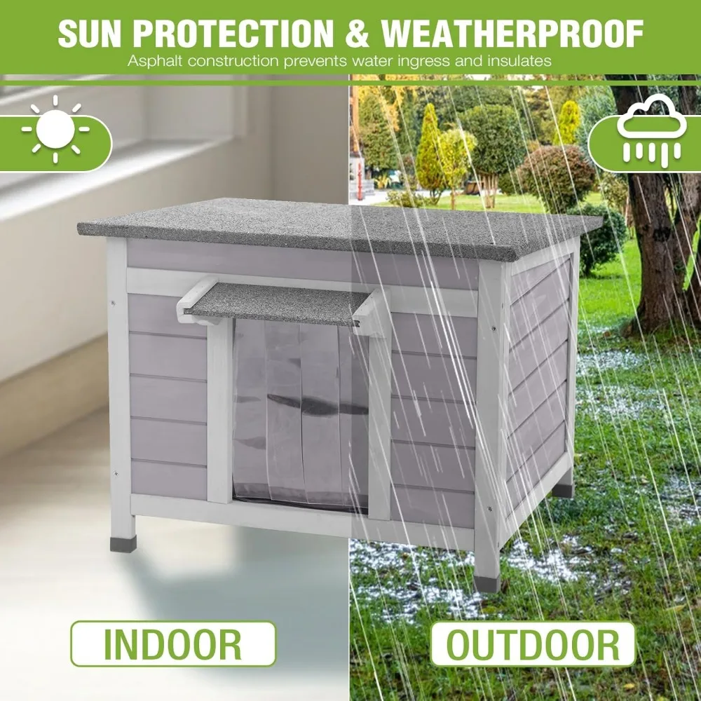 Refugio para gatos con aislamiento resistente a la intemperie para exteriores con forro térmico integral para máxima comodidad y protección