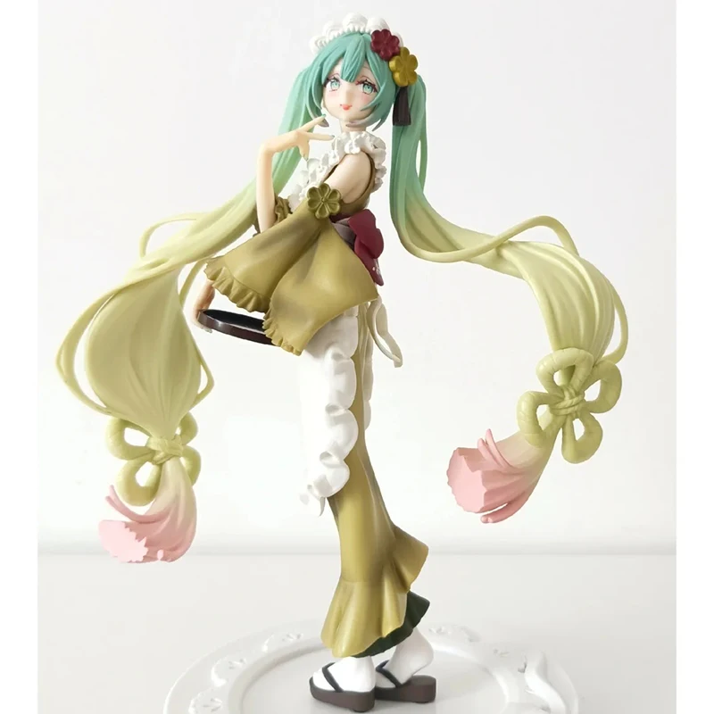 แท้ Hatsune Miku ตกแต่งรูป Matcha Ice Cream สําหรับขนมหวาน Series Action Figurines Bandai ของเล่นสะสม