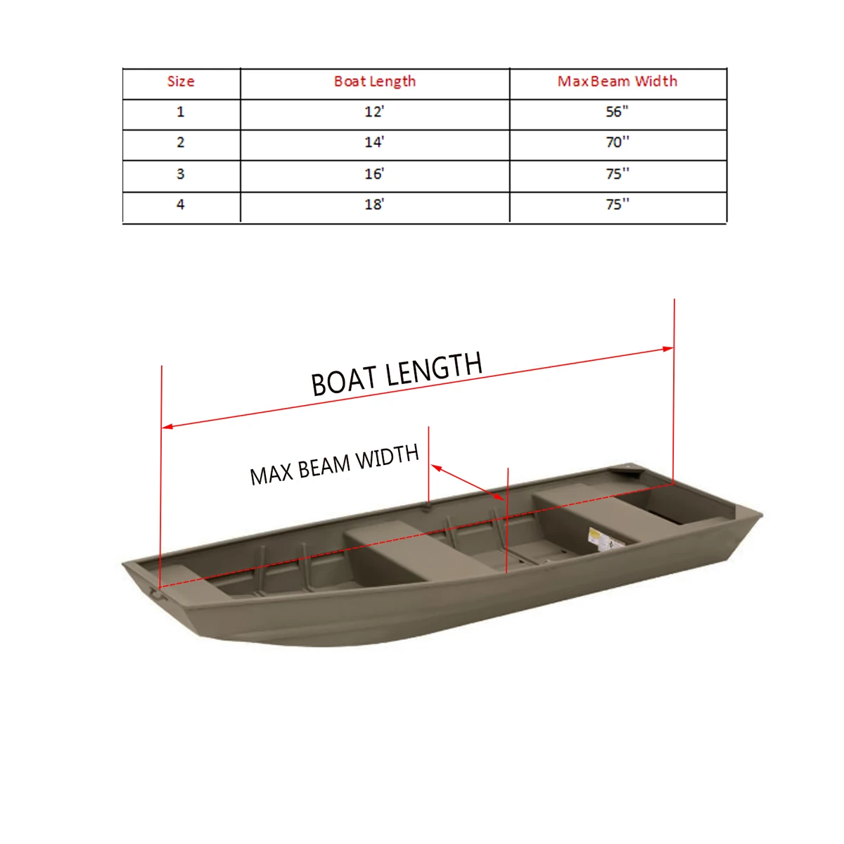 210D Jon Boat Cover Winter Snow Cover 12Ft/14Ft/16Ft/18Ft Heavy Duty Marine Accessories Waterproof Sunshade Dustproof Cover