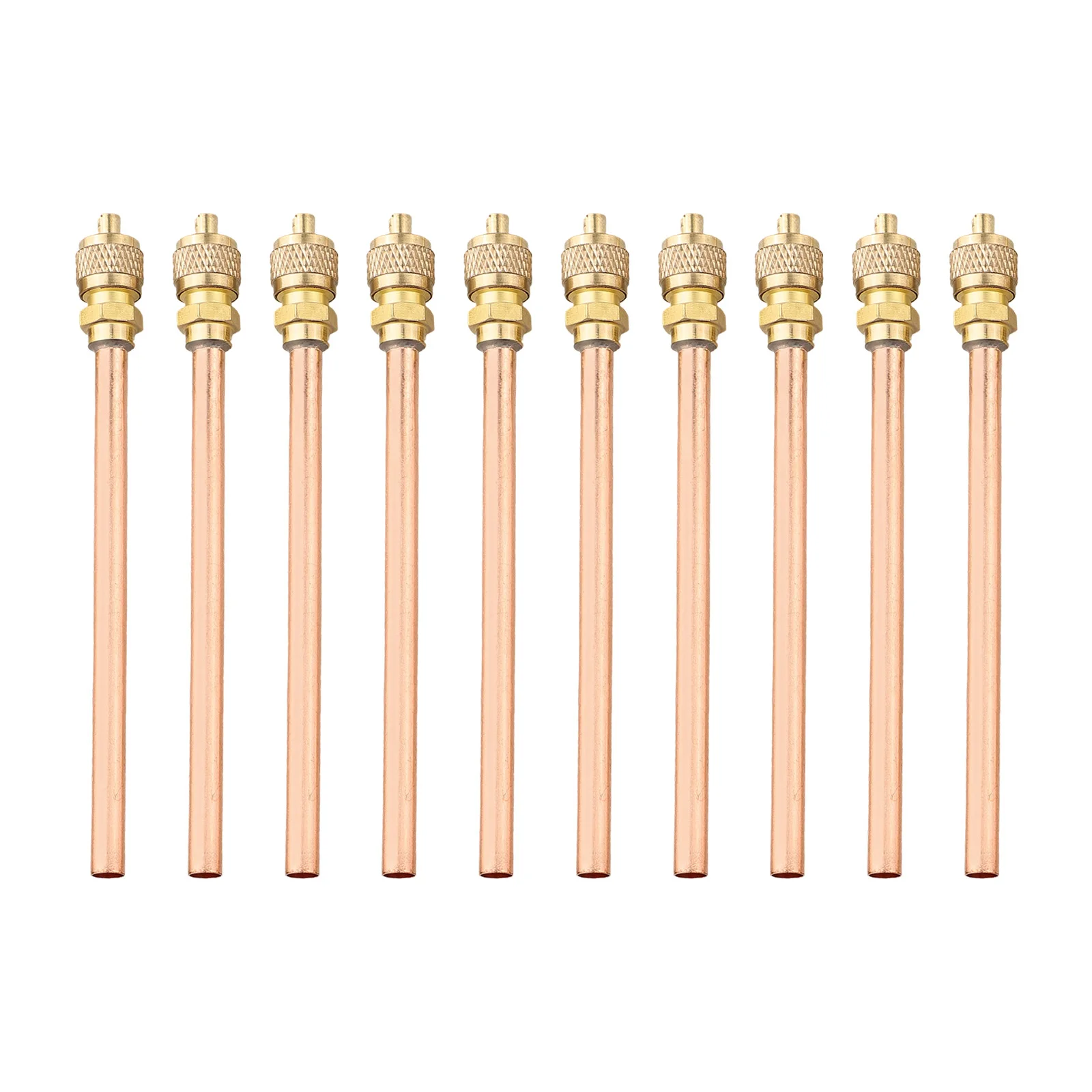 10Pcs Brass Maintenance Valve For Air Conditioner Refrigeration Copper Tube Fitting For Access Port HVAC Parts