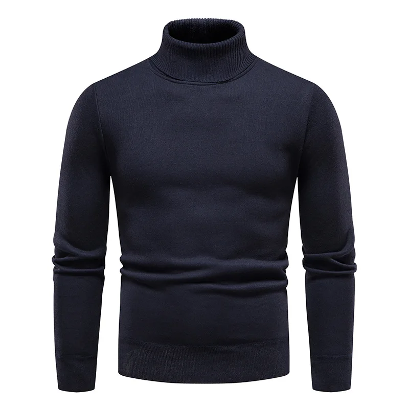 High neck all-in-one plush autumn and winter sweater for men\'s pullover, plush and thick knit sweater, casual sweater top