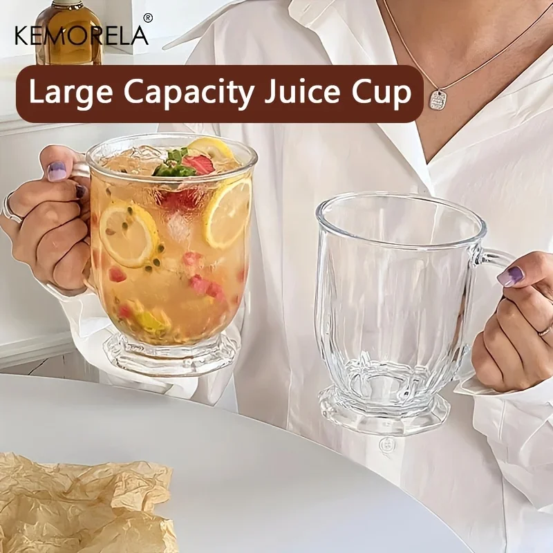 KEMORELA Retro-Wasserbecher mit großem Fassungsvermögen, 480/600/650 ml, Saft, Kaffee, Milchbecher, geeignet für Restaurant, Nachmittag, Whisky, Dekorieren