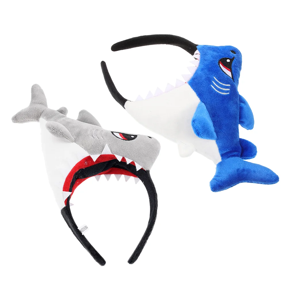 

2 Pcs Headband Shark Sea Animal Party Korean Version Plush Funny Headbands Baby